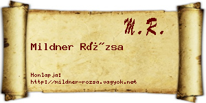 Mildner Rózsa névjegykártya